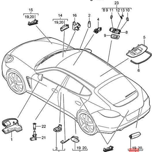 Genuine PORSCHE 911 991 Carrera Gt2 Gt3 Door Warning Light 97063213501