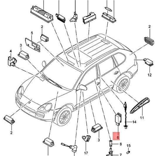 Genuine PORSCHE Cayenne 9PA 9PA1 Door Warning Light 95563220301