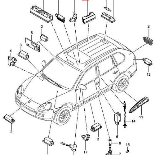 Genuine PORSCHE Cayenne 9PA 9PA1 Reading Light Left Matt black 955632205006N3